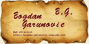 Bogdan Garunović vizit kartica